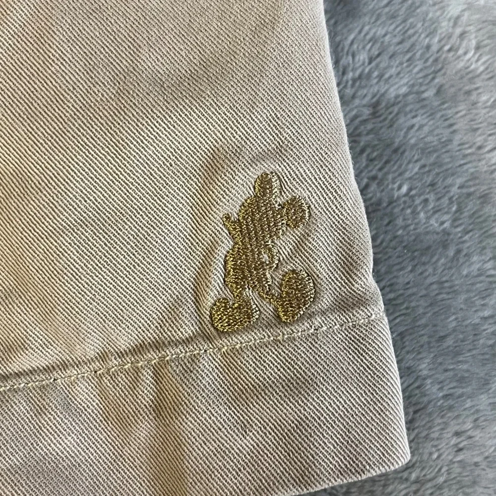 Disney Parks Chino‎ Shorts Mens 38 Khaki Mickey Mouse Embroidered Lyocell Blend